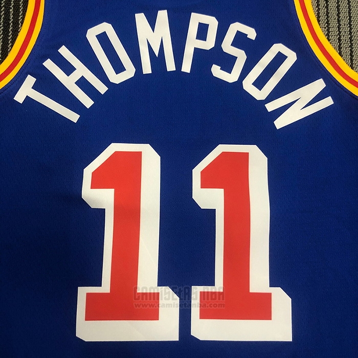 Camiseta Golden State Warriors Klay Thompson #11 75th Anniversary Azul
